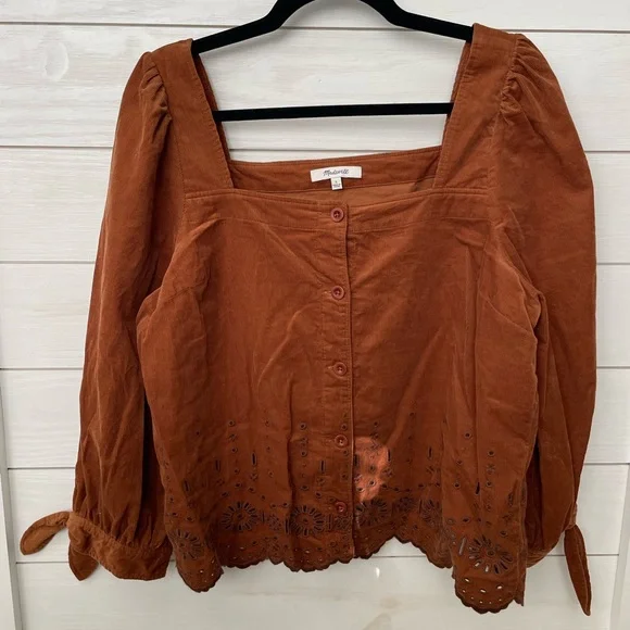 Brown Madewell Corduroy Top Size Large - Picture 1 of 6